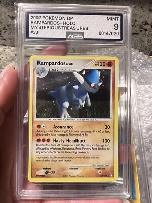 Vintage 2007  Rampardos Holo Mysterious Treasures Graded AGS 9 MINT Swirl !! - Image 1 of 4