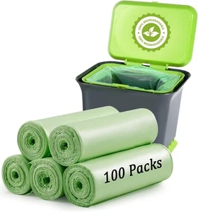 Small Trash Bags 4 Gallon 丨 100 Count 4 Gallon Trash Bag for 4-6 Gallon Trash Ca - Picture 1 of 6