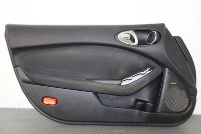 13-14 Nissan 370Z Coupé Z34 Izquierdo LH Panel de moldura de puerta del conductor (negro) Inserto de gamuza Foto 1 de 4