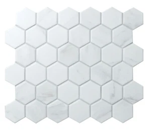 Retro Carrara 2" Hexagon Matte Porcelain Tile for Floor & Wall - 9 Sqft Per box  - Picture 1 of 10