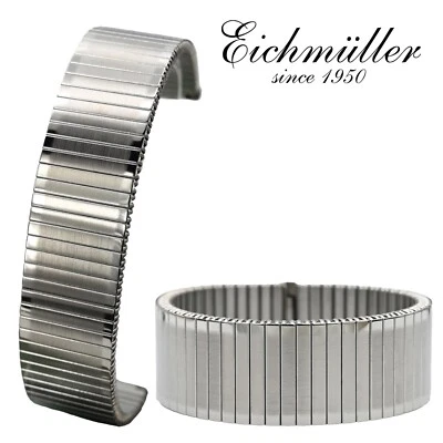 Uhrenarmband Edelstahl in 8/10/12/14/16/18/20 mm Flexband Zugband Eichmüller - Bild 1 von 4