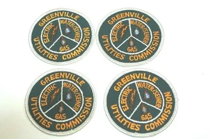 SET 4 Collectible Embroidered Patches GREENVILLE UTILITIES COMMISSION Round 3" - Picture 1 of 4