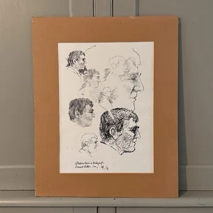 Vintage Skizzen von Test Cricket Richard Hutton 1997 aus Foto - Bild 1 von 8