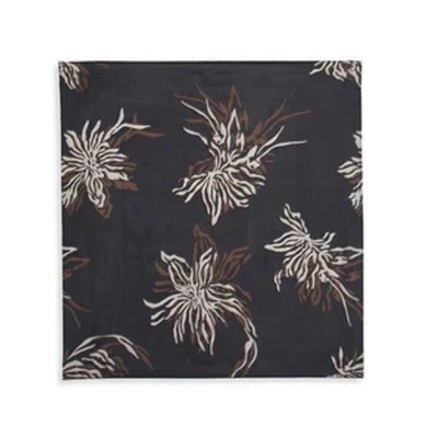 EUC BRUNELLO CUCINELLI Marine Floral Ponge Print Silk Square Bandana Scarf 25” - Image 1 of 4