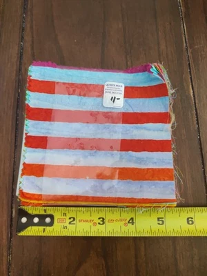 Lot Of 42 5" X 5"  Fabric Squares, For Quilting/Crafts Stripes Coordinating  - Image 1 of 4