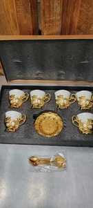Café Set - 6 Cups and Saucers and Spoons for Tea, Coffee, and Hot Chocolate - Picture 1 of 6
