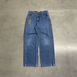Vintage P Miller Blue Jeans Youth Boys Sz 14 Y2K Brand Embroidered Hip Hop 26x27 - Picture 1 of 7