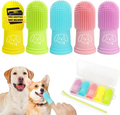 Dog Finger Toothbrush for Pet: Puppy Teeth Brushing Kit - Cat & Doggie Dental Cl - Image 1 of 4
