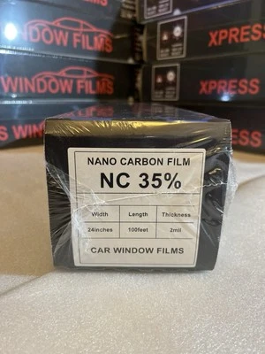 XPRESS WINDOW FILMS - 24” x 100 Ft Roll -  35% 2 Ply Window Tint NANO CARBON  - Image 1 of 4