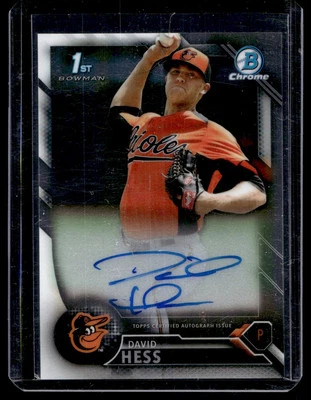 2016 Bowman Chrome Prospects Autographs David Hess RC Auto Baltimore Orioles - Image 1 of 2