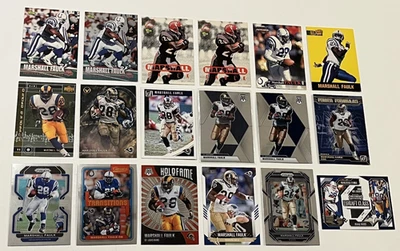 Marshal Faulk LOT (18) 1995-2024. Base and Inserts. COLTS and RAMS HOF RB - Image 1 of 4