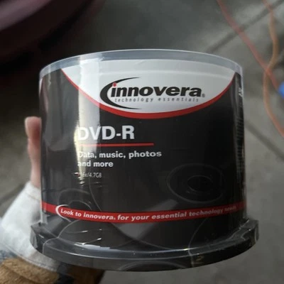 NEW Inovera DVD-R Discs, 4.7GB, 16x, Spindle, Silver, 50/Pack (IVR46850), Sealed - Image 1 of 2