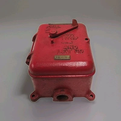 Старинный чугунный рычаг андеррайтеров лабораторий рукоятка пожарная сигнализация коробка вызова 4-3 - Изображение 1 из 4