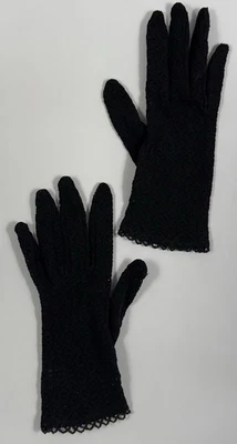 Guantes Van Raalte vintage de encaje negro para mujer  Foto 1 de 3