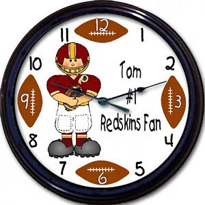 Washington Redskins Reloj de Pared Personalizado NFL Fútbol Hombre Cueva Personalizado Nuevo - Imagen 1 de 1