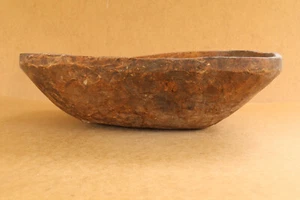 Vintage Dough Bowl Antique Wood Kneading Trough Planter Bowl Dough Plate XIX-XX. - Picture 1 of 11