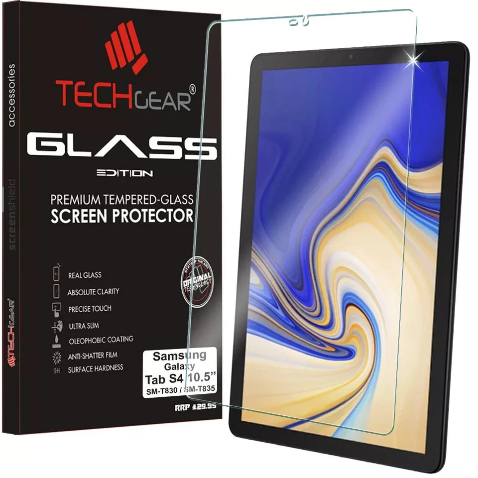 TECHGEAR TEMPERED GLASS Screen Protector Samsung Galaxy Tab S4 10.5 T830 T835 - Image 1 of 1