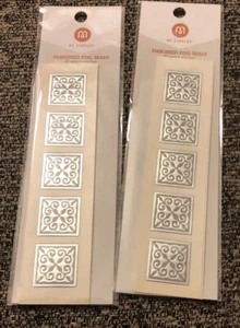 M By Staples Embossed Silver Teardrop Foil Envelope Seals, 2 Packages, 40 Count - Picture 1 of 6