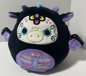 Squishmallow, Phylo, 8" Tag der Toten bemalter Drache schwarz lila, Neu mit Etikett - Bild 1 von 7