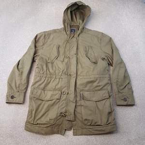 Gap Mens Jacket XL Green Khaki Military Hooded Parka Casuals Mod Liam Utility - Picture 1 of 10