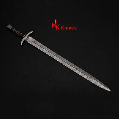 CUSTOM HANDMADE DAMASCUS STEEL SWORD.GIFT SWORD,MODERN SWORD,HAND FORGED SWORD - Image 1 of 4