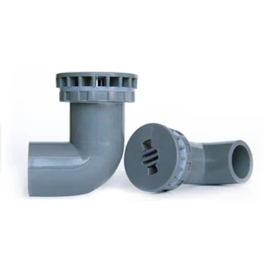 PVC Elbow Fitting Tank Connector/Bulkhead Pipe Fitting For Fish Pond Filter Gray - Picture 1 of 5