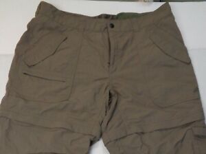 Eastern Mountain Sports Green Nylon Zip Off Convertible Hiking Pants Women 14 R