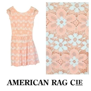 American Rag Pastel Peach Floral Lace Dress, XS - Picture 1 of 6