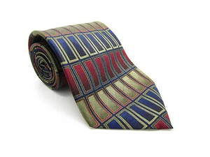 COLORES CÓCTEL Seda Multicolor Patrón Geométrico Hecho a Mano Corbata - Imagen 1 de 2