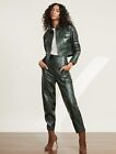 Veronica Beard Kita Vegan Leather Pants High Rise Green Women's Size 6
