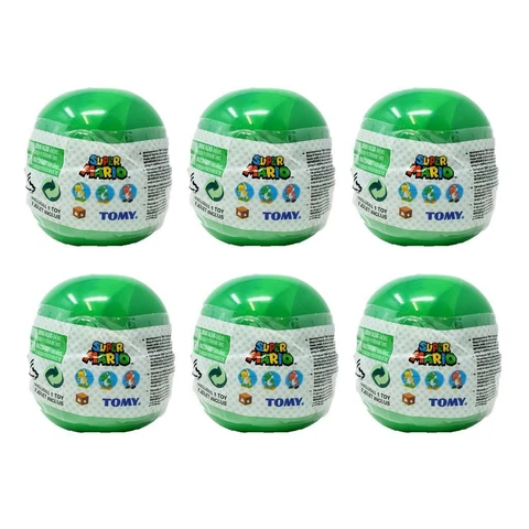 TOMY Super Mario Yoshi Wind Up Mini Figure Lot of 6 : Sealed Blind Capsules Cover