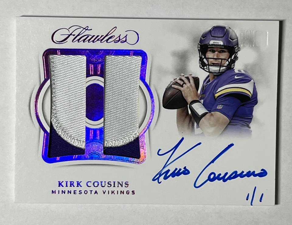 2018 Flawless Kirk Cousins 1/1 Patch Auto on Card - Vikings  SP - Image 1 of 4
