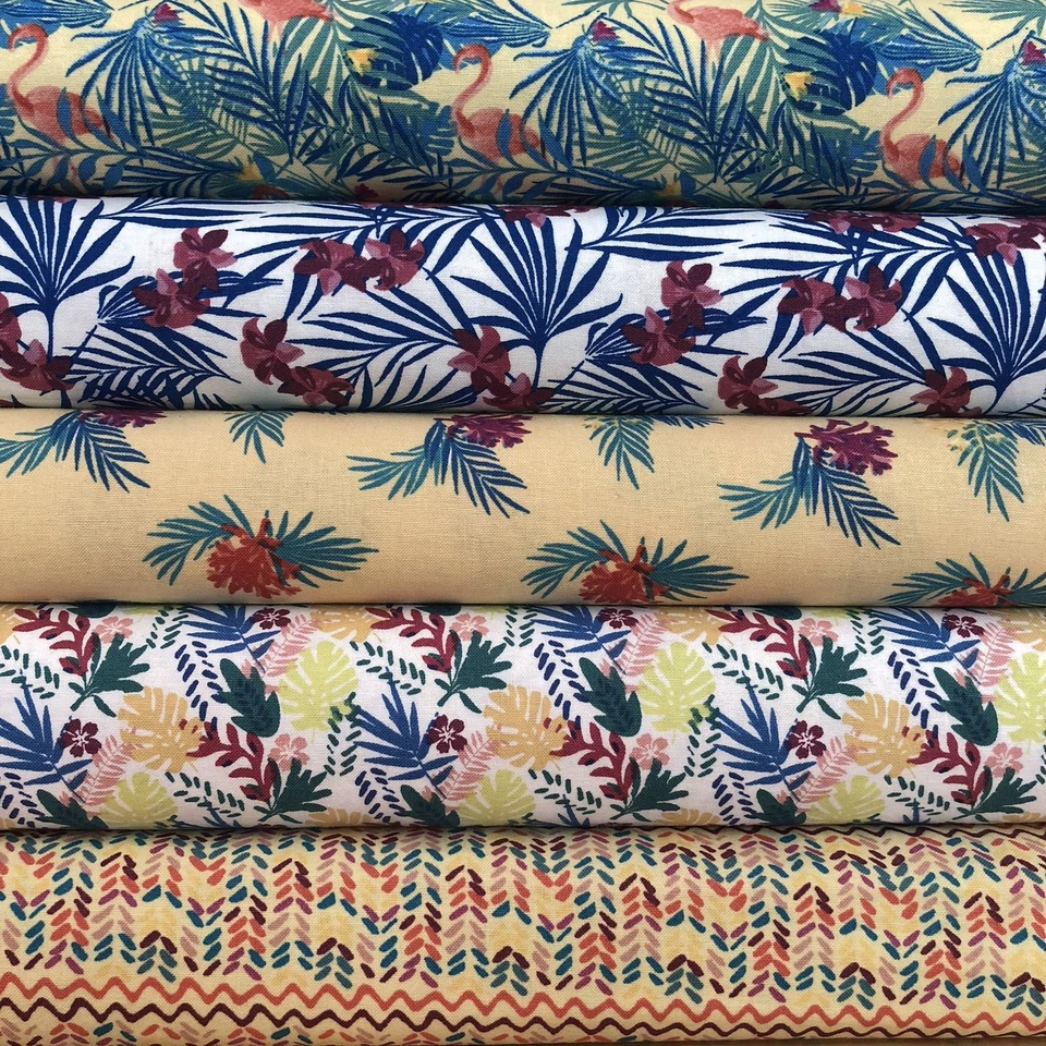 FABRIC FREEDOM Tropica Exotic Design 100% Cotton Fabric FQ Crafting Quilting Patchwork Green