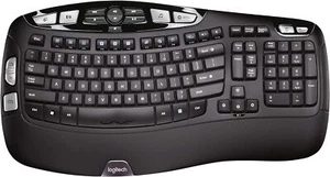 Logitech K350 Wave Ergonomic Keyboard with Unifying Wireless Technology - Black - Picture 1 of 1