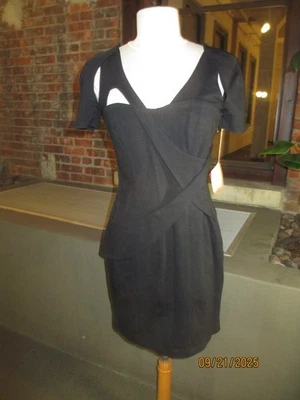 Ali-Ro NWT short sleeved Little black dress / bodycon with cutouts sz 4  - Image 1 of 4