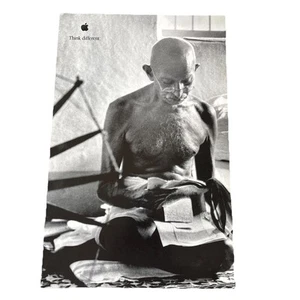 VTG Mahatma Gandhi Apple “Think Different” Ad Campaign Poster 11 x 17” B & W - Picture 1 of 7