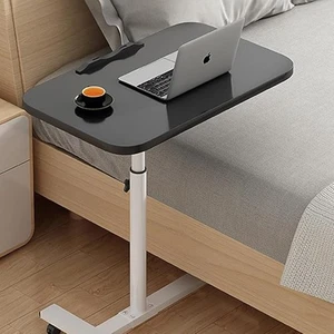 Height Adjustable Overbed Table with Wheels, C Shaped Laptop Desk, Portable Roll - Picture 1 of 11