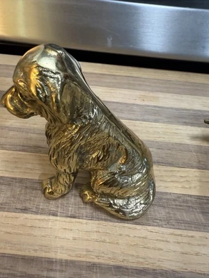 VTG Solid Brass Cocker Spaniel Figurine Decorative Display Figure 5" x 4.5" Dog - Image 1 of 4