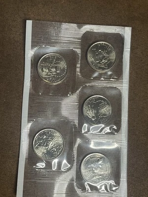Coin Set 2002 U.S. Mint Philadelphia Five Quarter Sealed Plastic Sleeve - Image 1 of 2