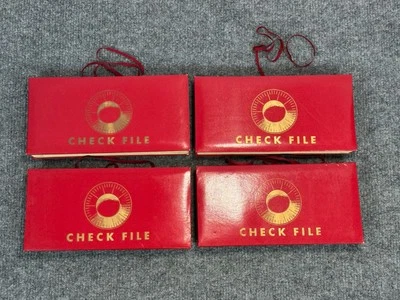 4 Vintage Red 12 Month Check File Jan Dec Made in Japan - Image 1 of 4