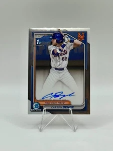 2024 Bowman Draft Carson Benge 1st Chrome Prospect Autograph #CPA-CBG Mets - Picture 1 of 2