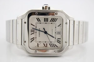 Cartier Santos De Cartier Stainless Steel Silver Dial Large Watch WSSA0009 - Picture 1 of 11