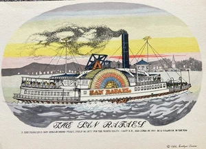 The San Raphael Ferryboat San Francisco Bay California Print 1955 - Picture 1 of 3