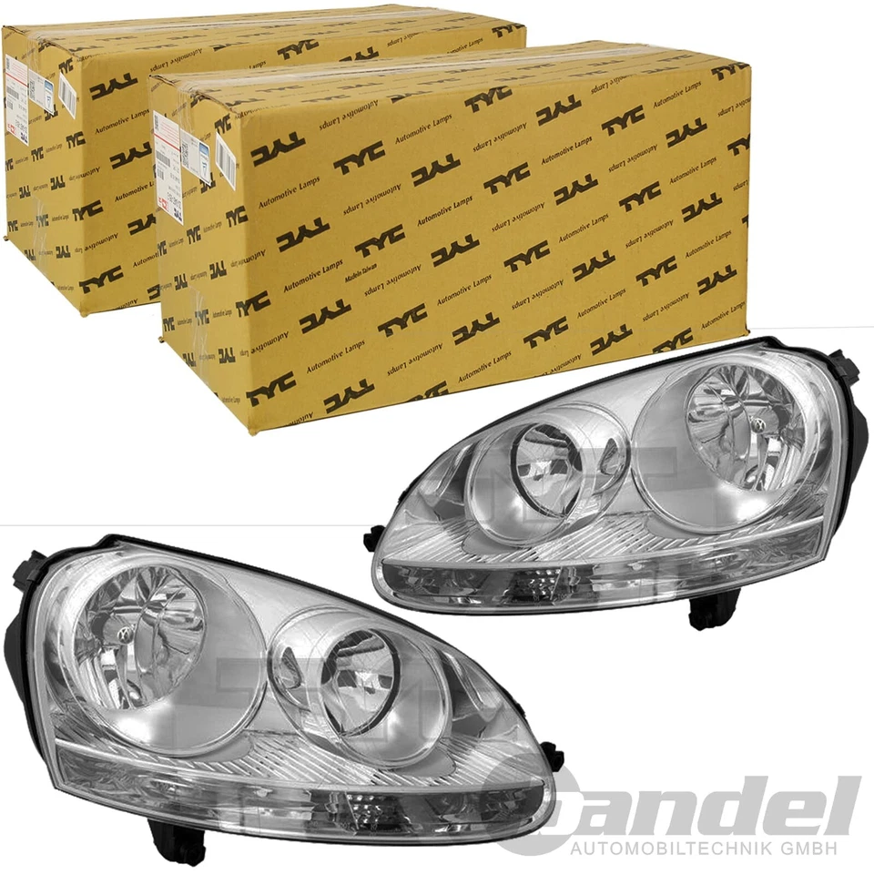 2x FAROS TYC H7/H7 DERECHO+IZQUIERDO CROMO LWR CON MOTOR para VW GOLF V JETTA 3 - Imagen 1 de 1