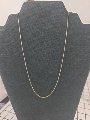 Italy St. Box Chain Necklace Sterling Silver 925 - Image 1 of 3