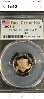 2025 S Lincoln Penny Cent 1C PCGS PR70 DCAM First Day Of Issue - Image 1 of 2