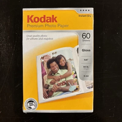 NEW Kodak Premium Photo Paper Gloss 4"x 6" 60 count 69lb 9ml Instant Dry - Image 1 of 2