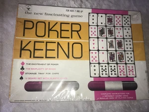 NOS Rare 1966 TRANSOGRAM 5010 Vintage POKER KEENO Playing CARD Bingo GAME Sealed - Picture 1 of 11