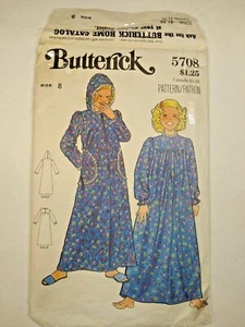 Bata y vestido de noche Butterick 5708 patrón de costura para niñas talla 8 corte  - Imagen 1 de 4