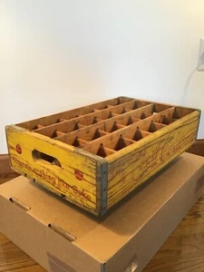Vintage Coca Cola Wood Crate 24 Bottle Yellow Carrier Red Lettering Richmond VA - Picture 1 of 24